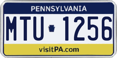 PA license plate MTU1256