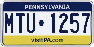 PA license plate MTU1257