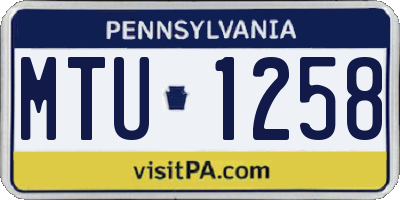 PA license plate MTU1258