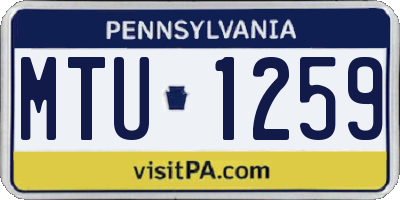 PA license plate MTU1259