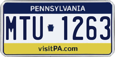 PA license plate MTU1263