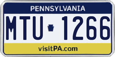 PA license plate MTU1266