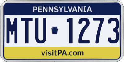 PA license plate MTU1273