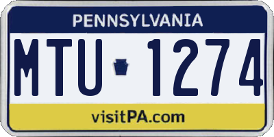 PA license plate MTU1274