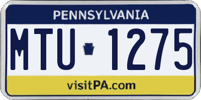 PA license plate MTU1275