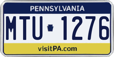 PA license plate MTU1276