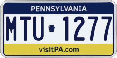 PA license plate MTU1277