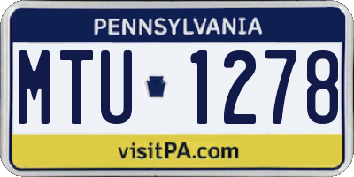 PA license plate MTU1278