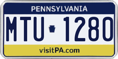 PA license plate MTU1280