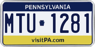 PA license plate MTU1281