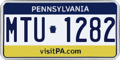 PA license plate MTU1282