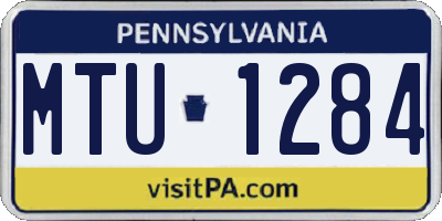 PA license plate MTU1284