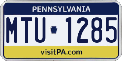 PA license plate MTU1285
