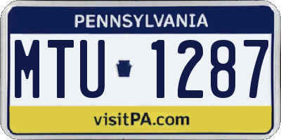 PA license plate MTU1287
