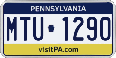 PA license plate MTU1290