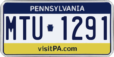 PA license plate MTU1291
