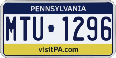 PA license plate MTU1296