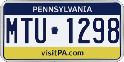 PA license plate MTU1298