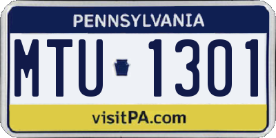 PA license plate MTU1301