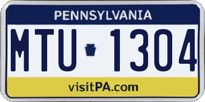 PA license plate MTU1304