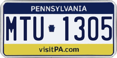 PA license plate MTU1305