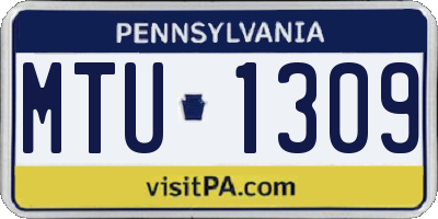 PA license plate MTU1309
