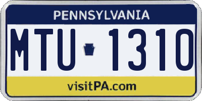 PA license plate MTU1310