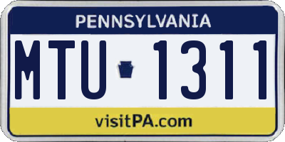 PA license plate MTU1311