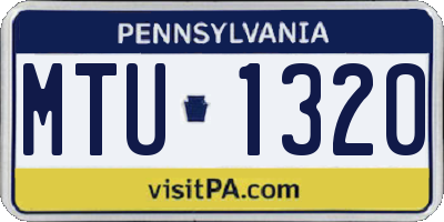 PA license plate MTU1320