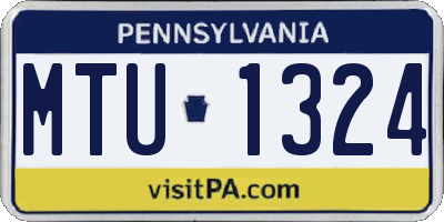 PA license plate MTU1324