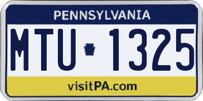 PA license plate MTU1325