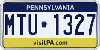 PA license plate MTU1327