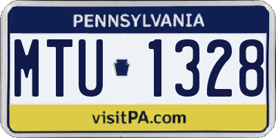 PA license plate MTU1328