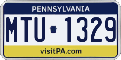 PA license plate MTU1329