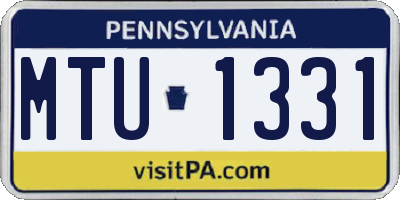PA license plate MTU1331