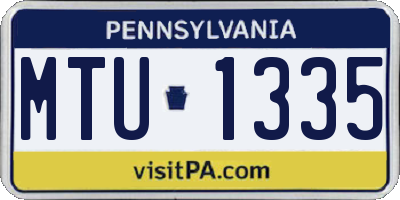PA license plate MTU1335