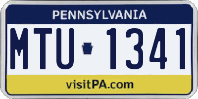 PA license plate MTU1341