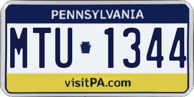 PA license plate MTU1344