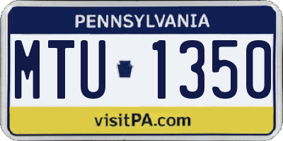 PA license plate MTU1350