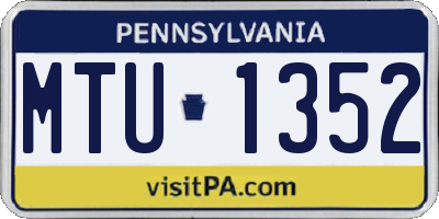 PA license plate MTU1352