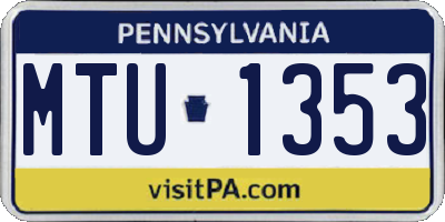 PA license plate MTU1353