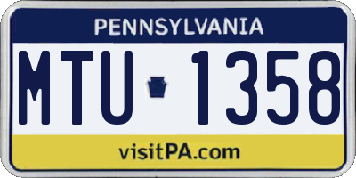 PA license plate MTU1358