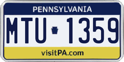 PA license plate MTU1359