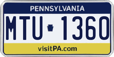 PA license plate MTU1360
