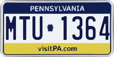 PA license plate MTU1364