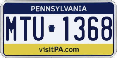 PA license plate MTU1368