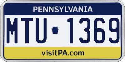 PA license plate MTU1369