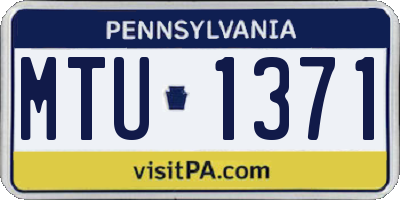 PA license plate MTU1371