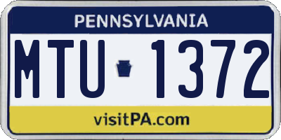 PA license plate MTU1372