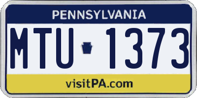 PA license plate MTU1373